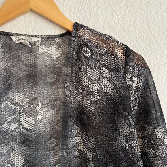 Speechless Women's Med lace print‎ kimono cardigan - Picture 5 of 5